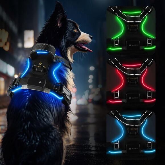 LIGHT UP DOG‎ HARNESS LED NO PULL DOG SIZE XS - Picture 1 of 5